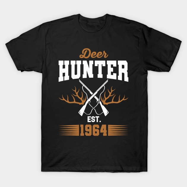 Gifts for 57 Year Old Deer Hunter 1964 Hunting 57th Birthday Gift Ideas T-Shirt by uglygiftideas